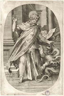 Bonasone Giulio - San Paolo e la vipera
